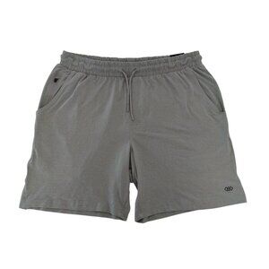 Leg3nd Mens Gray Athletic Training Shorts With Elastic Waistband & Drawstring L.